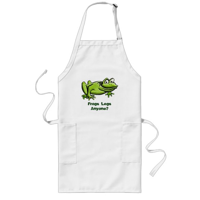 Delantal Largo Green Frog Cartoon (Frente)