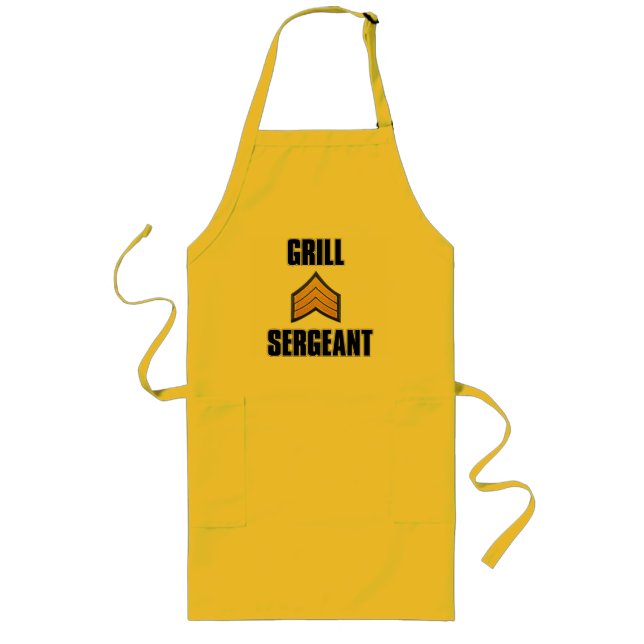 Delantal Largo Grill Sergeant summer bbq grilling cookout design (Frente)