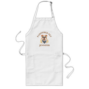 Delantal Largo Groomer Apron, Mascota de Bulldog personalizado