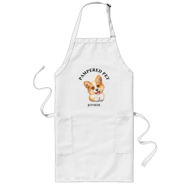 Delantal Largo Groomer Apron Mascota personalizado (Frente)