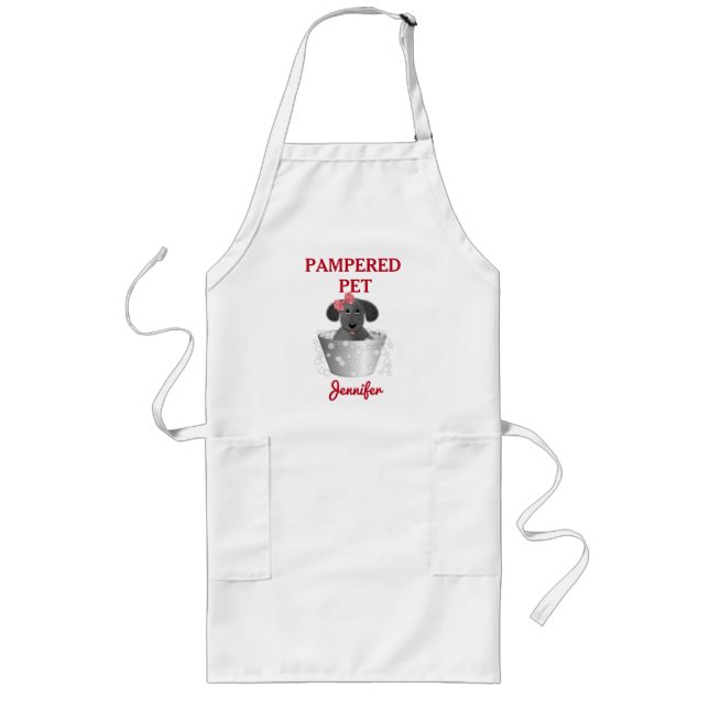 Delantal Largo Groomer Apron Mascota personalizado (Frente)