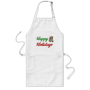 Delantal Largo Guión de Navidades de Happy Holidays Teddy Bear