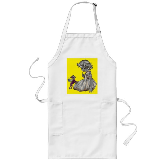 Delantal Largo Hada púrpura y Chica Apron (Frente)