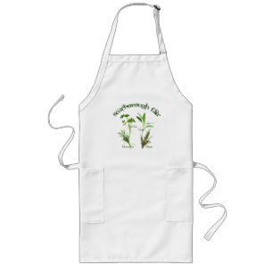 Delantal Largo Hierbas botánicas Parsley Sage Rosemary Thyme Text