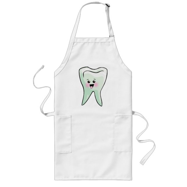 Delantal Largo Higienista dental del dentista divertido (Frente)