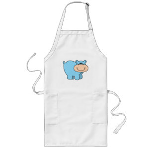 Delantal Largo hippo azul bebé