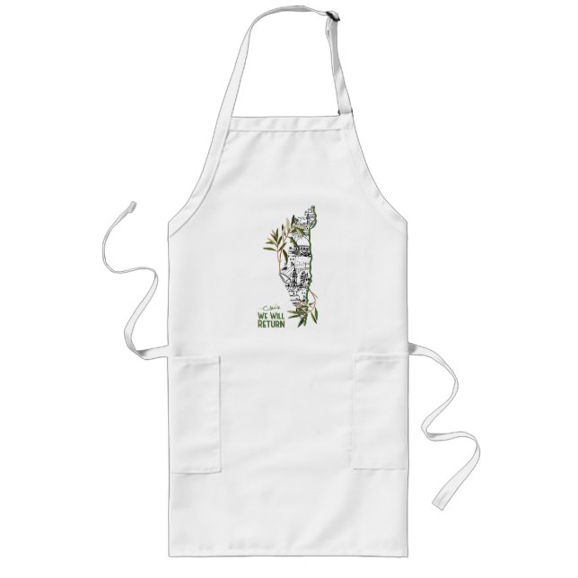 Delantal Largo Hogares dentro del mapa, aceptados por las ramas d (Frente)