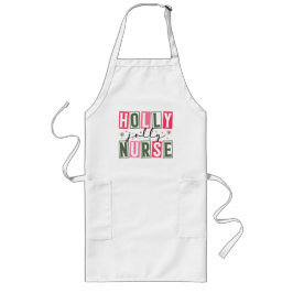 Delantal Largo Holly Jolly Nurse Apron
