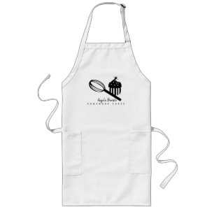 Delantal Largo Homemade Cupcake Business Whisk Hand Drawn