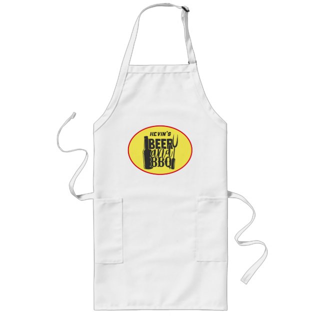 Delantal Largo Humor de barbacoa patio trasero BBQ Grill Master (Frente)