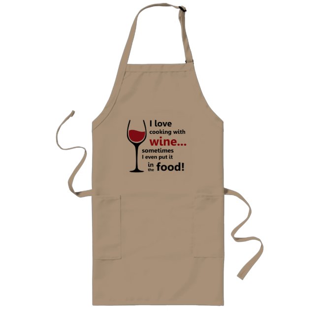 Delantal Largo I love cooking with  wine Apron (Frente)