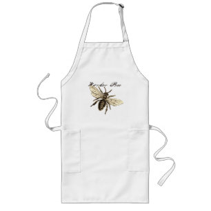 Delantal Largo Ilustracion de Insectos de Abeja para trabajadores
