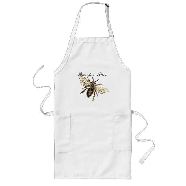 Delantal Largo Ilustracion de Insectos de Abeja para trabajadores (Frente)