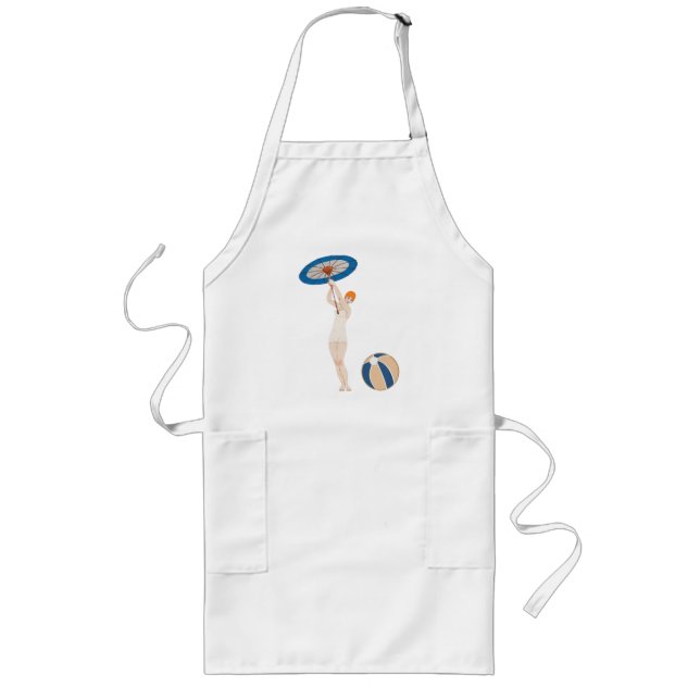 Delantal Largo Ilustracion de moda Georges Barbier Au Lido 1924 (Frente)