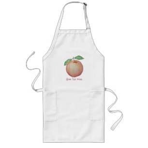 Delantal Largo Ilustracion rojo de la manzana con las hojas