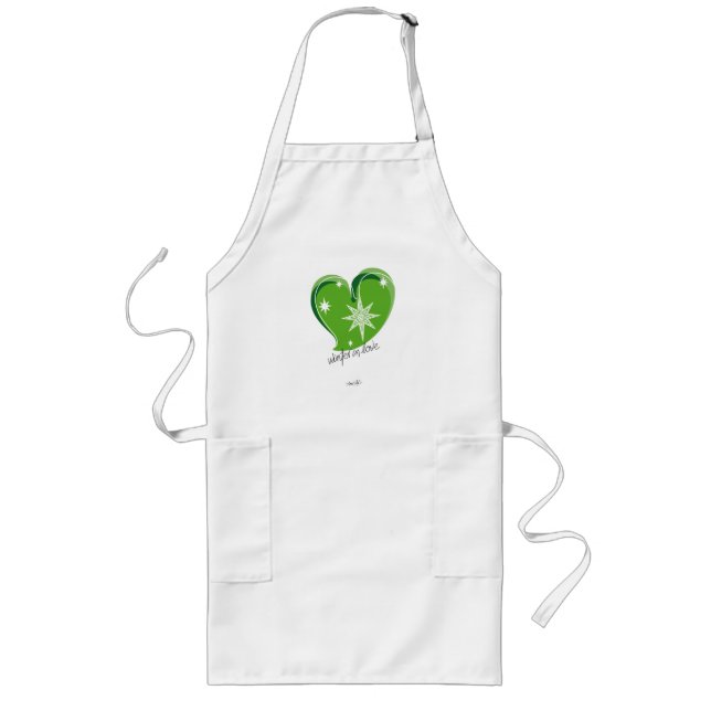 Delantal Largo invierno en amor-Firma-Verde (Frente)