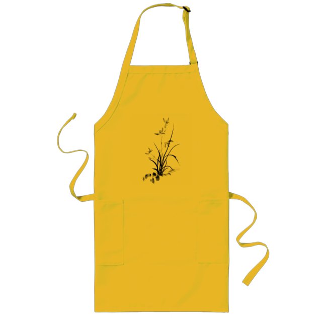 Delantal Largo Iris chino - bw (Frente)