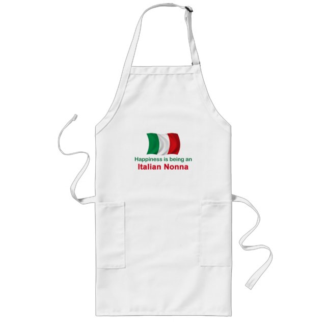 Delantal Largo Italiano feliz Nonna (Frente)
