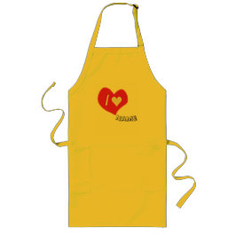 Delantal Largo “I🤍You Heart – Cute Romantic Gift Design”