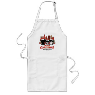 Delantal Largo Jacksonville City Florida Feliz Navidad Cats Estad