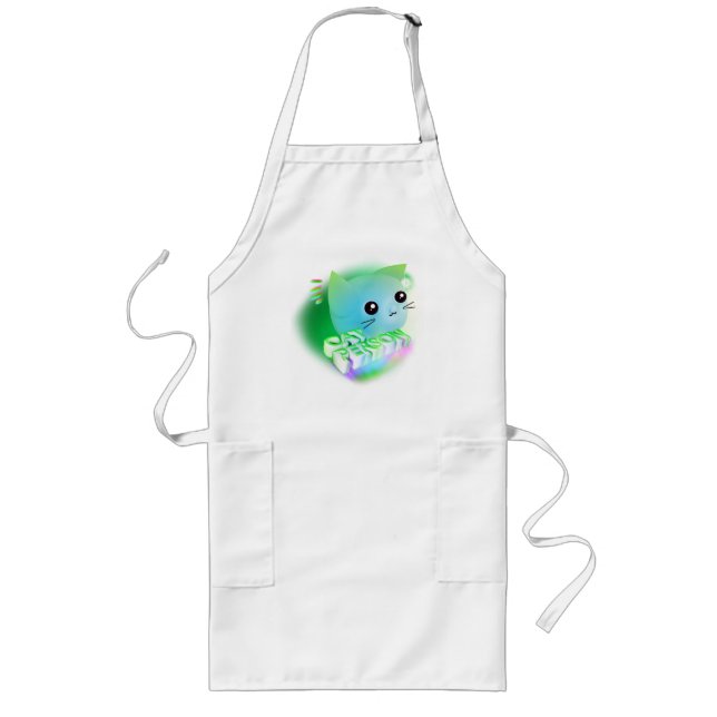 Delantal Largo Kawaii Personalizado Kitten (Frente)