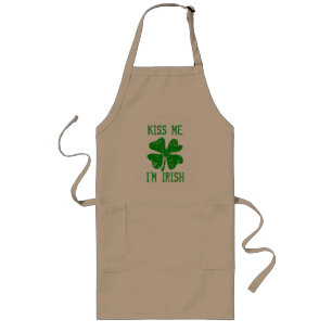 Delantal Largo KISS ME IM IRISH St Patricks Day BBQ apron cocina
