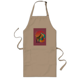 Delantal Largo La jirafa pintada Desi de logotipo vibrante y ar