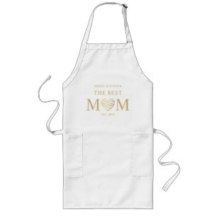 Delantal Largo La mejor cita de MOM con el corazón de efecto blan