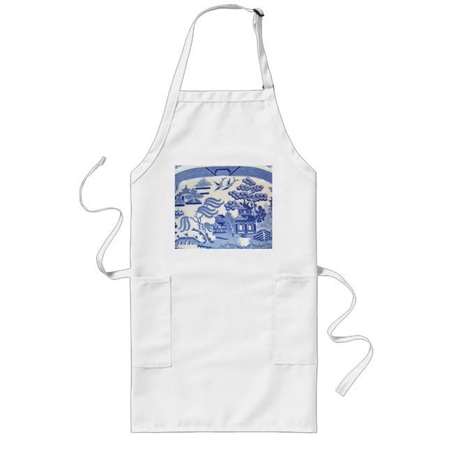 Delantal Largo La tradición azul del sauce - puede ser el suyo (Frente)