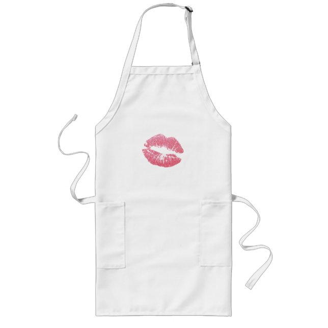 Delantal Largo Labios Rosados Brillantes (Frente)