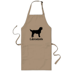 Delantal Largo Labradoodle con el texto fresco (en negro)