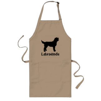 Delantal Largo Labradoodle con el texto fresco (en negro)