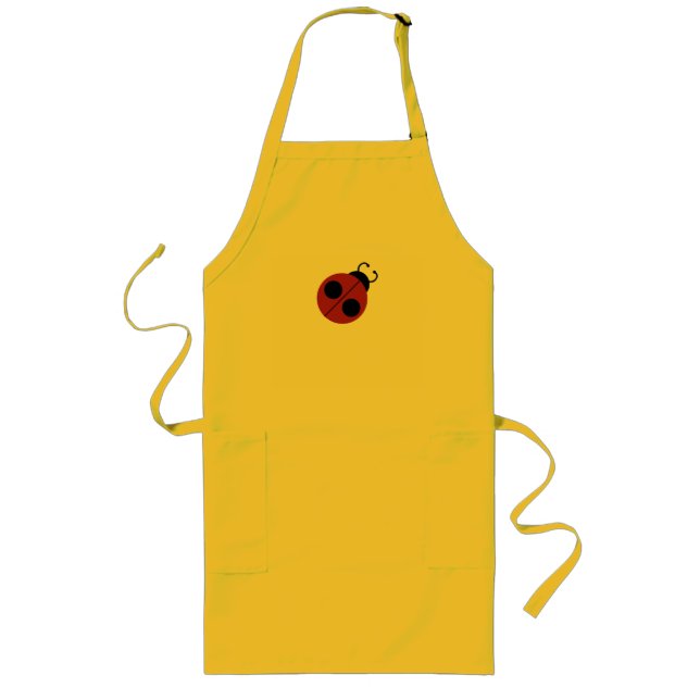 Delantal Largo Ladybug 60s retro fresco amarillo (Frente)