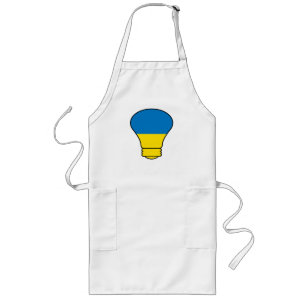 Delantal Largo Lámpara de Ucrania, de pie con camiseta de Ucrania