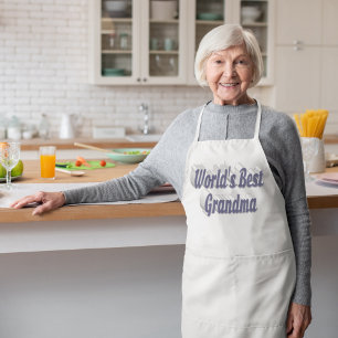 Delantal Largo Larga capa de texto gris de la abuela