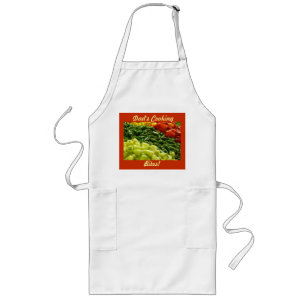 Delantal Largo Las mordeduras de cocina de papá, personalizadas