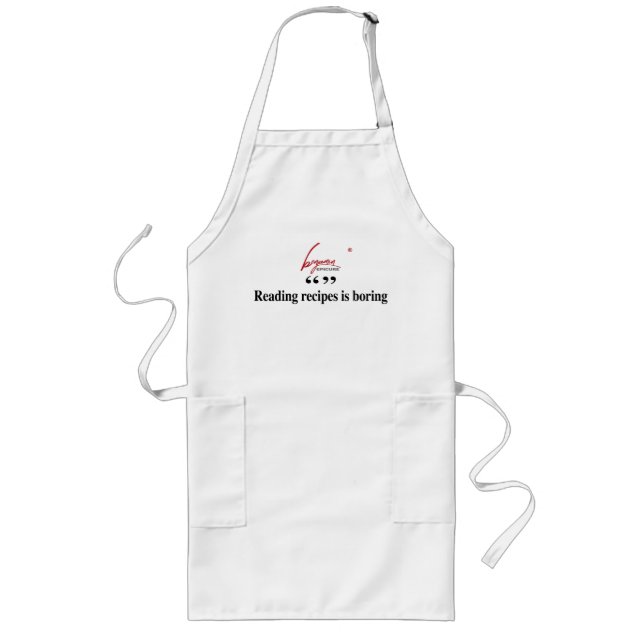 Delantal Largo Leer recetas es aburrido Apron (Frente)