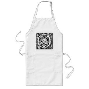 Delantal Largo Letra O Monograma Medieval Art Nouveau