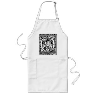 Delantal Largo Letra O Monograma Medieval Art Nouveau