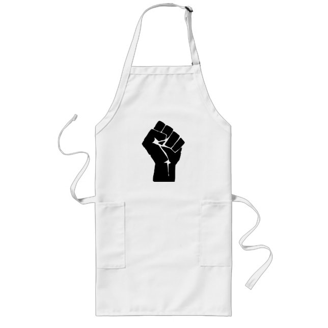 Delantal Largo Levantan puño negro - Protesta de resistencia (Frente)