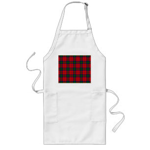 Delantal Largo Lindsay tartan green platillo rojo