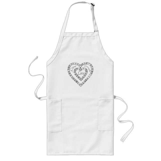 Delantal Largo Live Laugh Love Diamond Heart Apron (Frente)