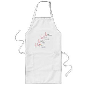 Delantal Largo Live Love Laugh y Bebe cóctel