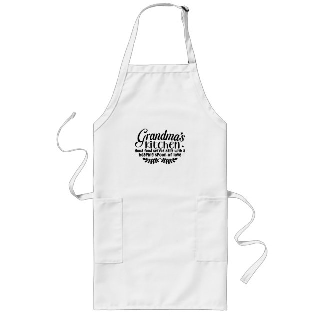 Delantal Largo Long Apron - Cocina de Granma - buena comida servi (Frente)