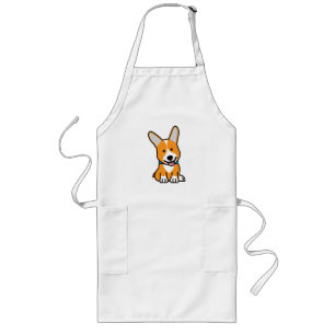 Delantal Largo Los Corgis del Corgi persiguen el Pembroke feliz