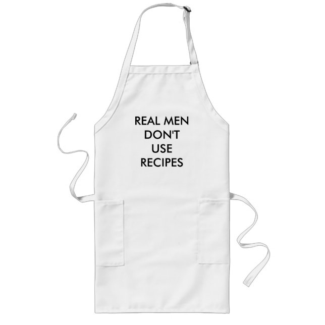 DELANTAL LARGO LOS HOMBRES REALES NO UTILIZAN RECETAS (Frente)