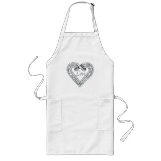 Delantal Largo Love Diamond Heart Apron