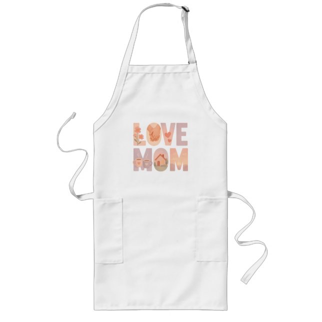 Delantal Largo Love Mom Floral T-Shirt (Frente)