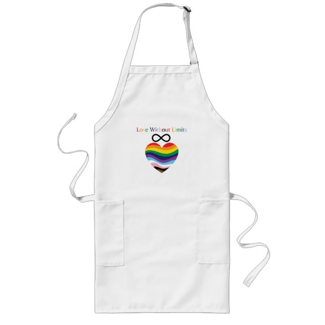 Delantal Largo Love Without Limits – Rainbow Heart with Infinity  (Frente)
