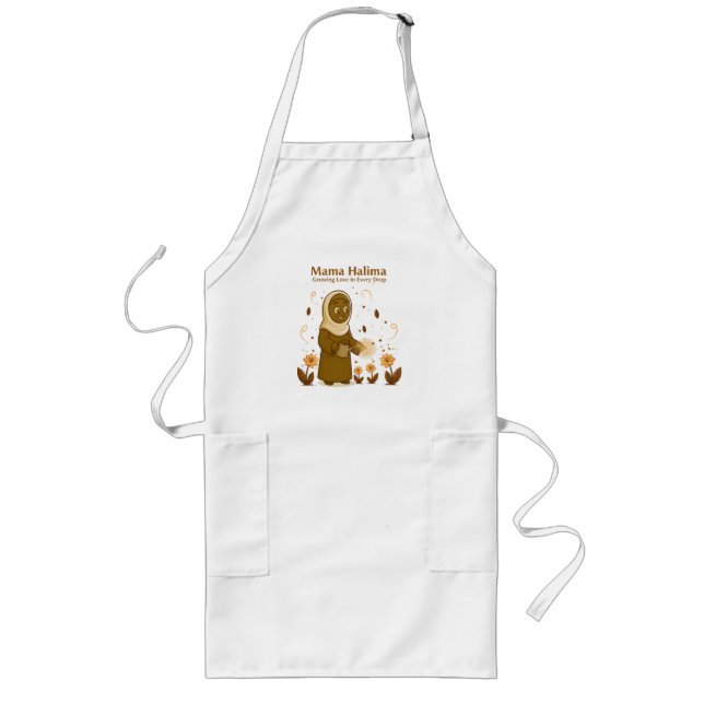 Delantal Largo Mama Halima "Growing Love in Every Drop"Cute Apron (Frente)